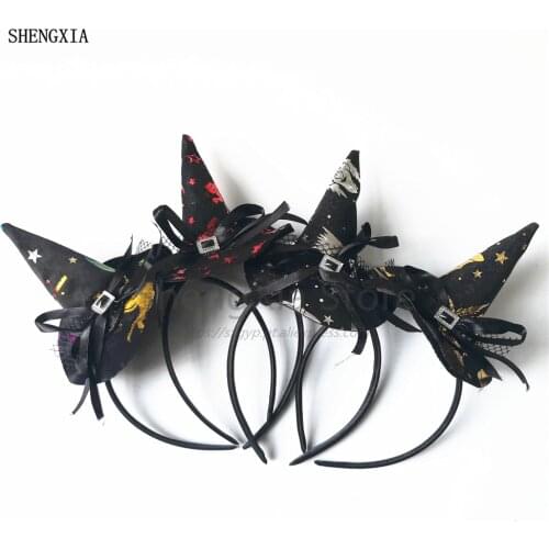 New Halloween Sorcerer Hat Headdress masquerade Witch Hat Headband Holiday Party Atmosphere Performance Party Hat