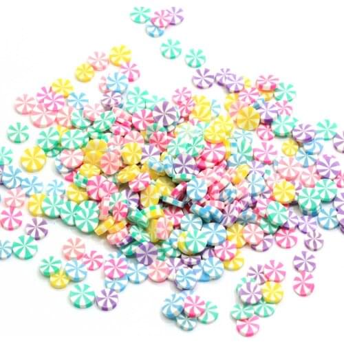 Bulk 5MM Colorful Peppermint Christmas Candy Polymer Clay Slices Sprinkles Christmas Sugar Sprinkles For Slime handcraft DIY