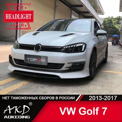 For Car VW Golf 7 MK7 Head Lamp 2013-2017 Car Accessory Fog Lights Day Running Light DRL H7 LED Bi Xenon Bulb Golf7 Headlights