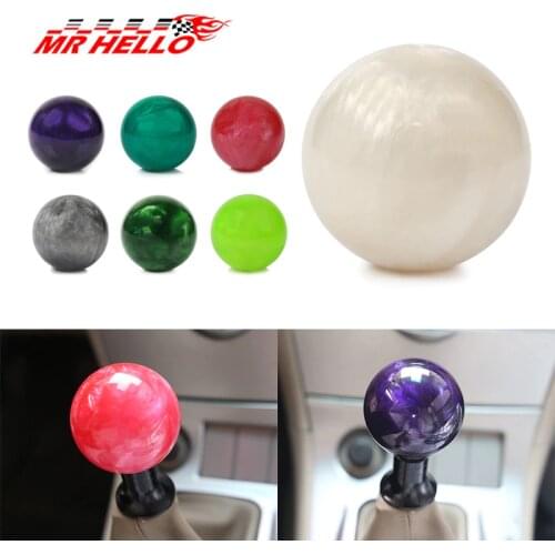 NEW RACING Marble Style Round Ball Gear Shift Knob With 3 Adapters For Most Cars