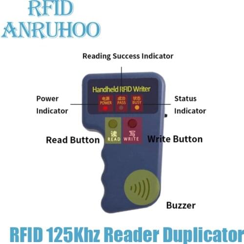 Handheld RFID Reader EM/TK4100 Duplicator 125Khz Rewritable Key Copier EM4305 T5577 Badge Programmer Token Writer ID Tag Clone