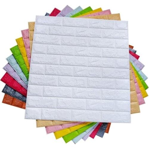 3D Wallpaper Brick DIY Stickers Self-Adhesive TV Backdrop Decor For Kids Room Kitchen Waterproof Wall Decor Sticker