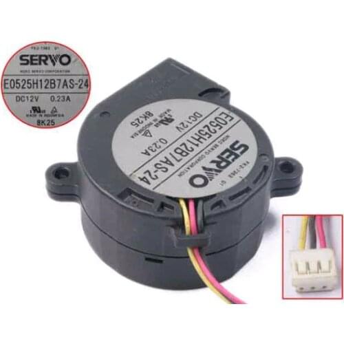 Servo E0525H12B7AS-24 Server Cooling Fan DC 12V 0.23A 48x48x25mm 3-wire