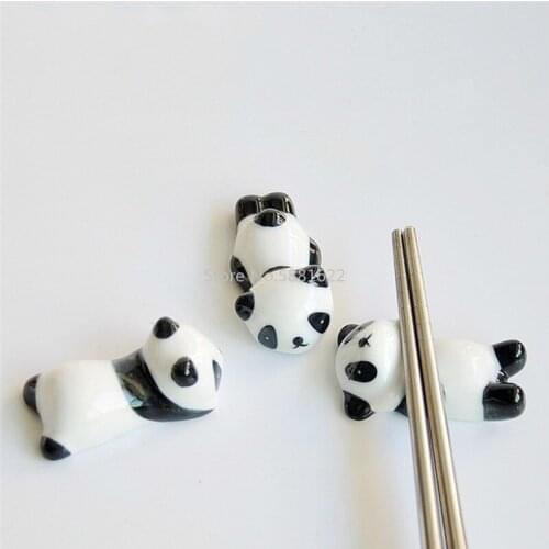 Cute Ceramic Chopsticks Cartoon Holder Rack Panda Chopsticks Holder Mat Chopsticks Care Fashion Kitchen Tableware Supplies