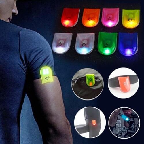 Outdoor Sports Portable Night Running Light Jogging Multifunction LED Safety Alarm Warning Clip Magnet Light Bicycle Lapel Lamp