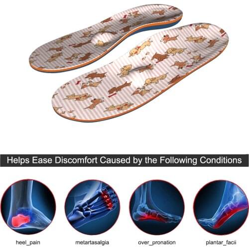 Strips Dogs Plantar Fasciitis Arch Support Insoles for Men Women Orthotic Inserts Flat Feet Foot Running Athletic EVA Shoes