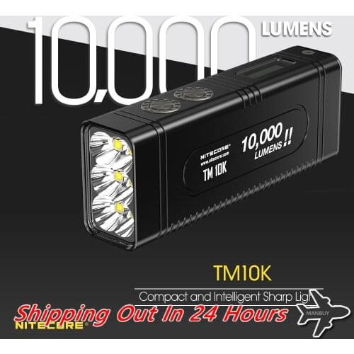 Nitecore TM10K 10000 Lumens Tiny Monster Rechargeable 6x LED Flashlight Include Built-In 4800mAh Li-Ion Battery Pack Searchlight