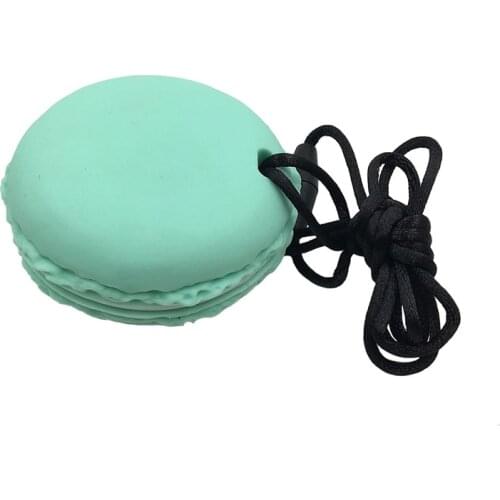 1pc Macarons Silicone Teether Baby Teething Toy Comfort Chew Food Grade Silicone Baby Shower Gift chew toy kids Necklace pendant