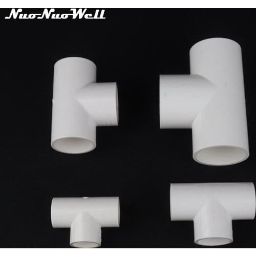 1pc PVC 3 Way 20mm 25mm 32mm 40mm Tee Connector for Garden Irrigation Aquarium Adapter Water Tank Water Pipe T-type Joint
