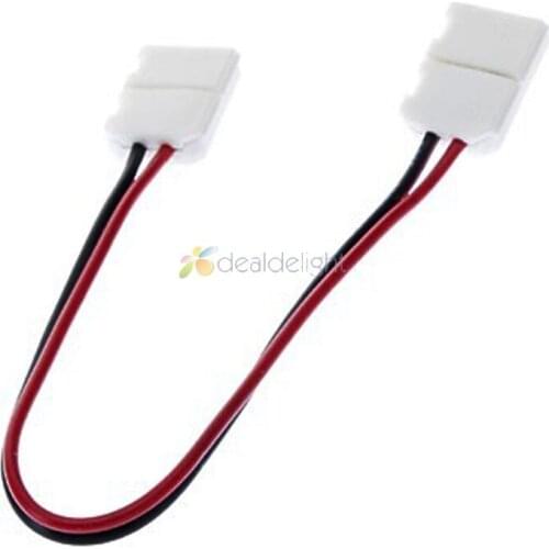 10PCS 8mm 2PIN Connector Adapter PCB For 3014 2835 3528 Single Color LED Strip Solderless