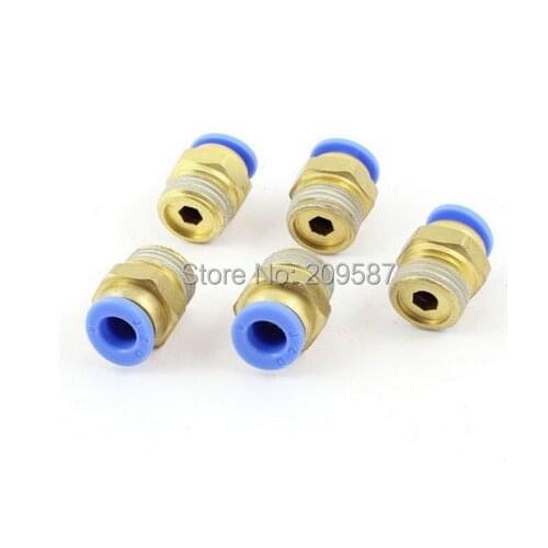 10 Pcs Straight Quick Connectors Pneumatic Fittings 8mm x 3/8" PT Male Thread