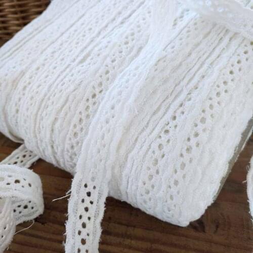 2Meters/Lot Hollow Out Floral Embroidered White Cotton Lace Ribbon DIY Handmade Crafts Supplies Apparel Sewing Fabric Lace Trim