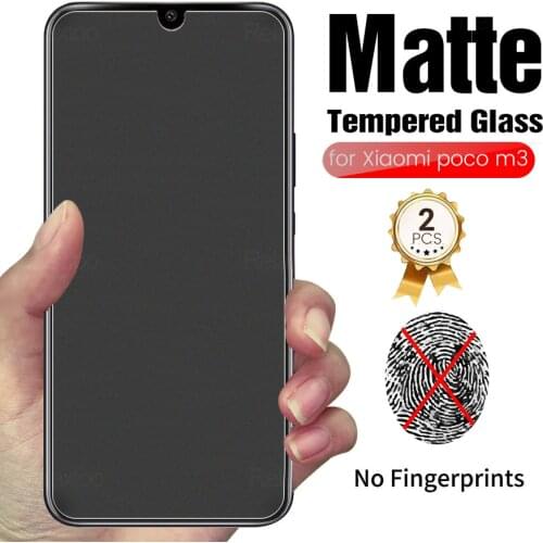 2Pcs 9d full cover frosted matte screen protectors tempered glass for xiaomi pocophone poco m3 m 3 pocom3 6.53'' protective film