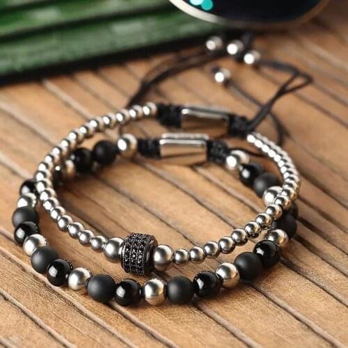 2020 Fashion New Men Bracelet Adjustable Geometric Handmade Mix Bead Bracelet For Men Jewelry Gift