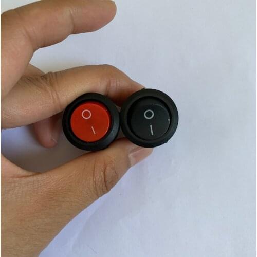 5pcs round ship switch button KCD-105 KCD-105N iron foot small power switch red, black