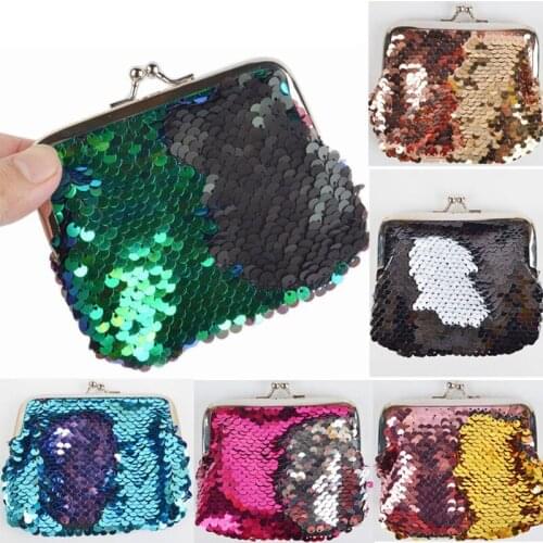 30PCS / LOT Creative Girl Coin Bag Sequin Coin Wallet Change Card Key Wallet Mini Wallet Wholesale Random Delivery