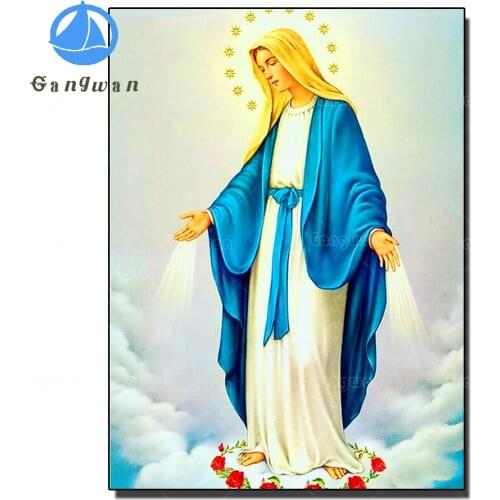 Diamond Painting Maria Icon Cross Stitch Kits Diamond Mosaic Portrait Full Square round Drill Diamond Embroidery Home Decoration