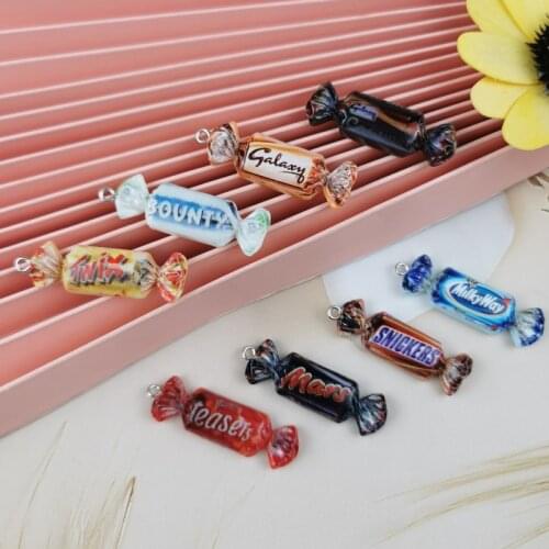 ApeUr 10pcs/pack Chocolate Candy Resin Charms Cute Milk Candies Pendant Earring DIY Fashion Jewelry Accessories Kids Gift