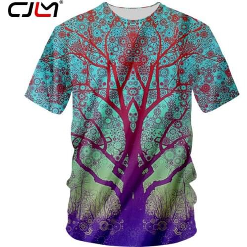 CJLM Newest Harajuku T Shirts Young Fashion 3D Dream Trees Printed T-shirts Men Casual Summer Beach T-shirt Unisex Tees 7xl