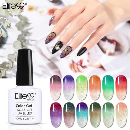 Elite99 10ml Neon Temperature Changing Color Nail Gel Polish Shiny Glitter UV Gel Nail Polish Thermal Gel Varnish For Nails Art