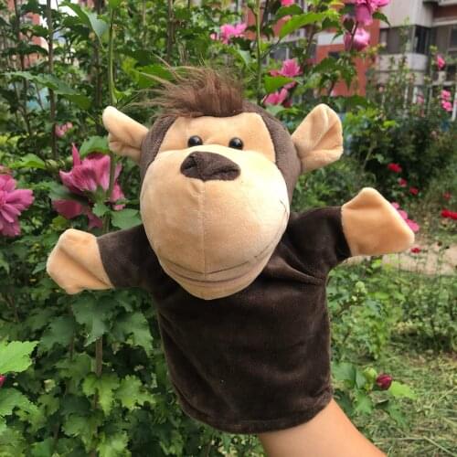 24cm Arrival Monkey Puppet for Kids Soft Toys Animal Plush Hand Puppet Doll Toys Baby Stroller Rattrles Early Learning Aid Toy