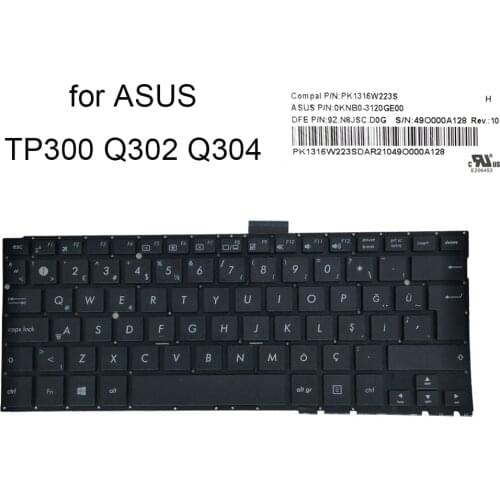 Notebook keyboard turkish for Asus Pro TP300 TP300LG TP300LA LJ Q302LA Q302LG Q304 TR Turkey laptops keyboards 0KNB0 3120GE00
