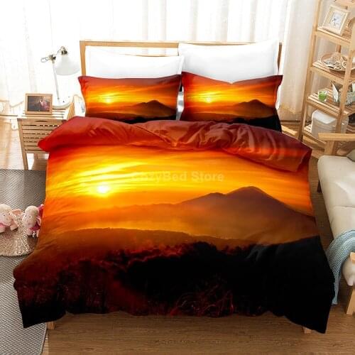 Sunset Mountain Bedding Set Fashion 3d Duvet Cover Set Comforter Bed Linen Twin Queen King Single Size Dropshipping Scenery