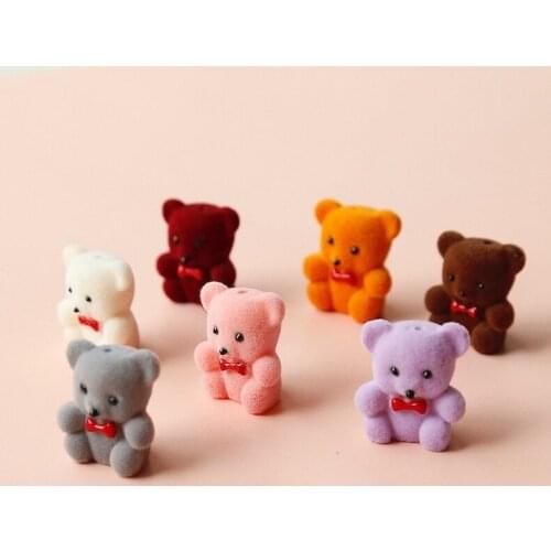 Retro lovers strongly recommend flocking vintage bear cubs hand-made earring accessories