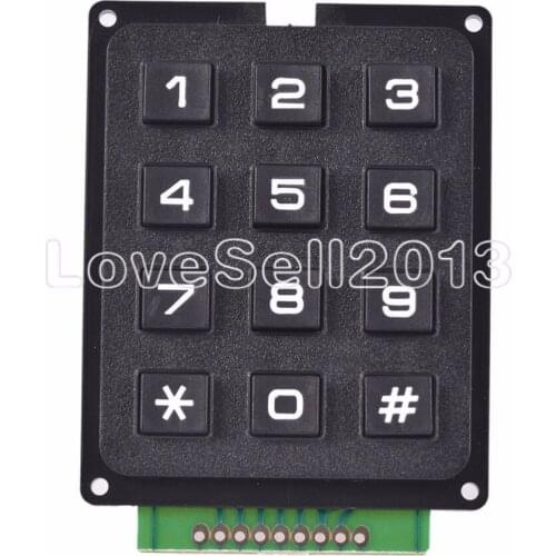 12 Key Membrane Switch Keypad 4 x 3 Matrix Array Matrix Keyboard Module Membrane Switch Keypad for Arduino