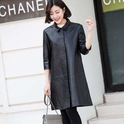 Fashion Women Casual Genuine Leather Jacket 2020 Autumn Real Sheepskin Coat Female Slim Ladies Jackets Outerwear DMS7006