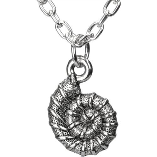 Fashion Charm Silver Color Ocean Nature Paleontology Nautilus Nature Spiral Shell Necklace Gift