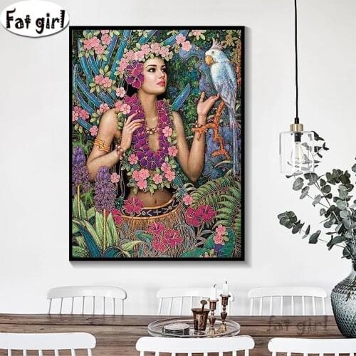 Full Square round Drill 5D DIY Diamond Painting Embroidery Beauty Flower Birds Diamond Beads mosaic Set Cross Stitch Art Gifts