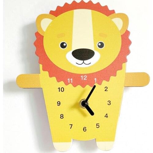 INS Nordic Children Kids Room Living Room Wall Clock Mute 3D Cartoon Cute Panda Tiger Wall Clock Decor Set Home Nursery Photo Pr