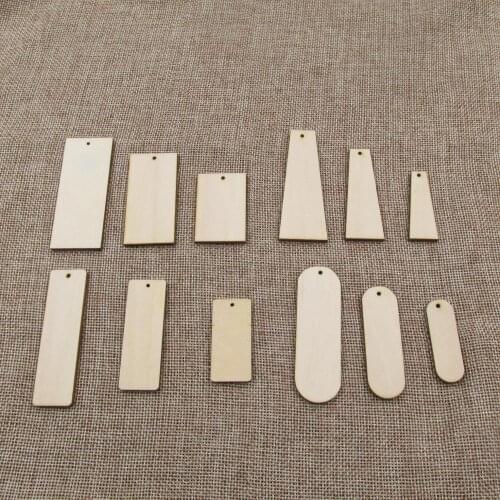 Unfinished Blank Wood Geometric Rectangle Shape Cutouts Plywood For DIY Jewerly Project Making