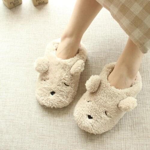 Autumn And Winter Wew Cartoon Bear Bag With Home Cotton Slippers Indoor Soft Bottom Womens Cotton Sandals