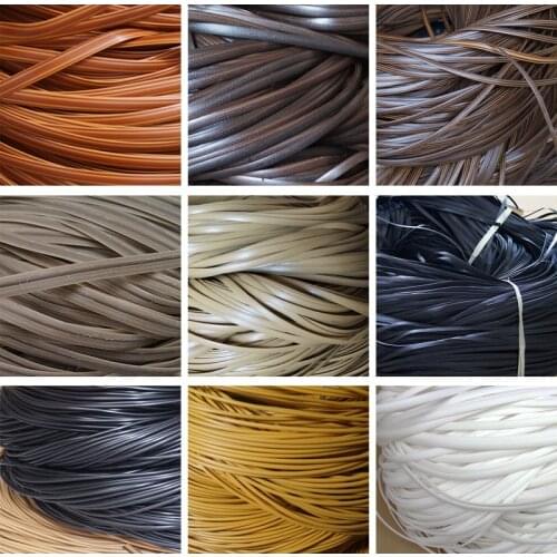 Wood Grain Coffee Rattan Repair Wicker Flat Synthetic PE Weaving Material Plastic For Knit Chair Furniture