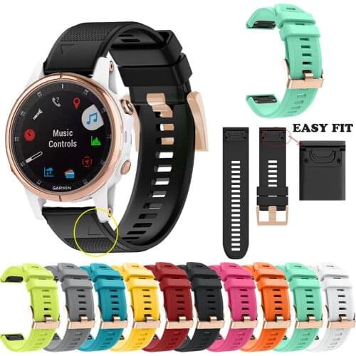 20 22 26mm Smart Watch Band Straps For Garmin Fenix 6 6S 6X 5X 5 5S 3HR Forerunner 935 945 Quick Release Strap Silicone Bracelet