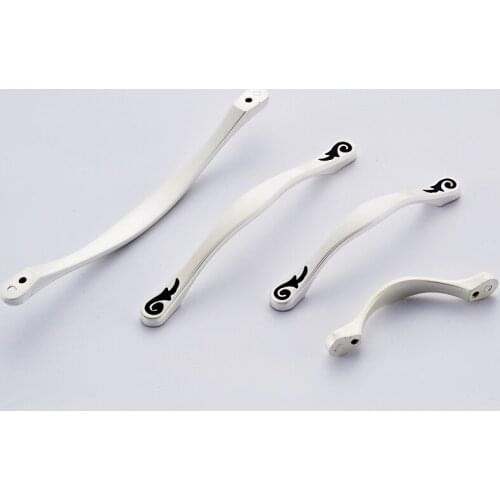 Pitch-row 160/128/96/64 mm pull handles knobs solid metal silver white color for door drawer cupboard cabinet wardrobe closet