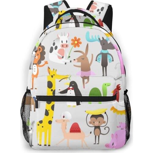 Backpack Women Shoulder Bag For Teenage Girls Funny Cartoon Animals Bagpack Female Ladies School Backpack