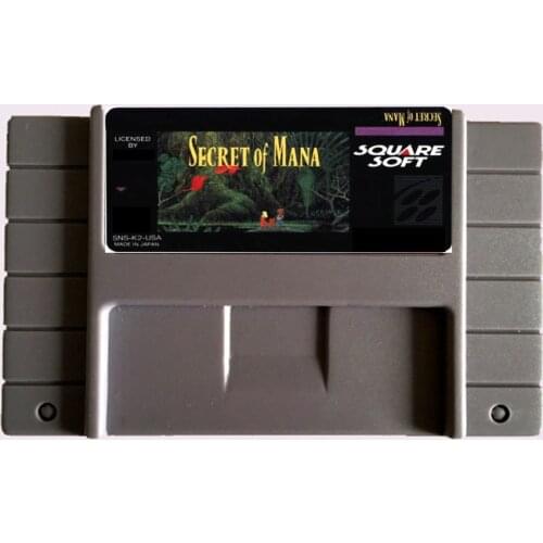 Save File Secret Of Mana NTSC 16 Big Gray Game Card For USA Version Game Player