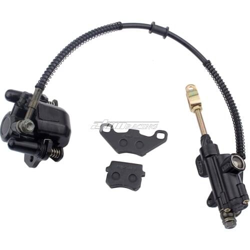 Rear Brake Master Cylinder Caliper Assembly With brake pad Replacement for for 50cc 70cc 90cc 110cc 125cc Chinese ATV Quad Taota