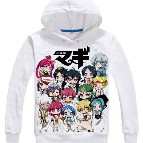Magi: The Labyrinth of Magic Hoodie Anime Aladdin Cosplay white hoodies Cute Sweatshirts Japanese Cartoon Fans