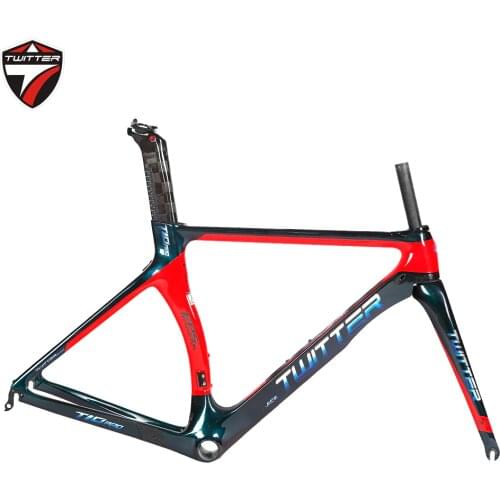 Twitter T10pro Discolor 700c Carbon Road Frame Bike Ultralight 18K Carbon Frame Road Bicycle Carbon Fork Seatpost Racing Cycling