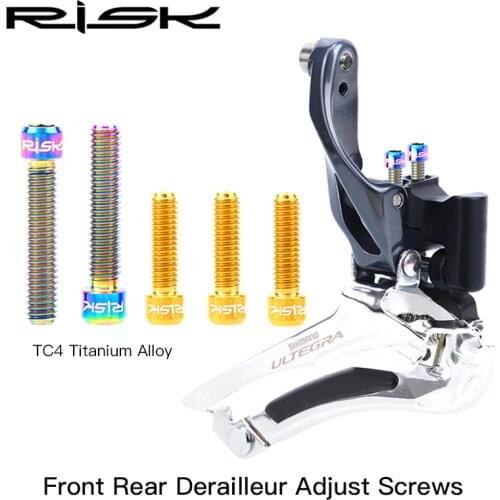 Risk 5pcs/lot M4*13.5mm M4 x 20mm Bicycle Derailleur Screws TC4 Titanium Alloy Bolt MTB Mountain Bike Front & Rear Gearbox Screw