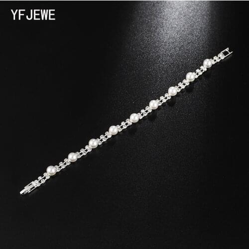 YFJEWE 2019 New Fashionable Pearl Bracelet and Bangle for Woman Crystal Simple Bracelets Woman Jewelry Party Gifts #B268