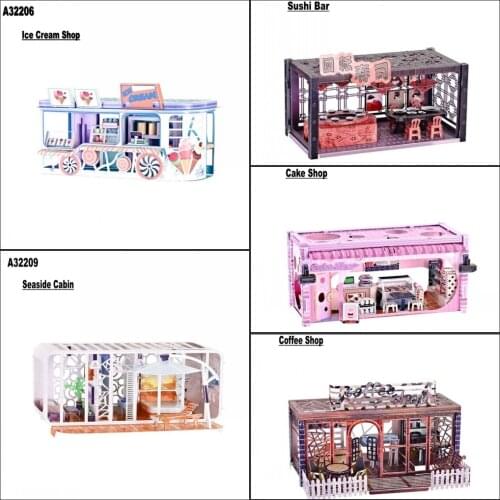 Iron Star A32205 Metal Jigsaw Puzzle Model Kit Cake/Ice Cream Shop Assembly Model Building Kits 3D Puzzle Toys For Adults DIY