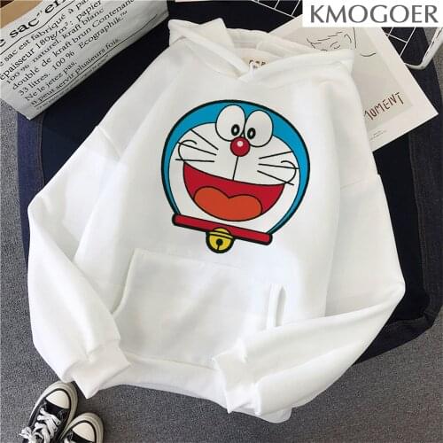 Hoodie Women 2020 Summer New Korean Women Doraemon Loose Cartoon Print Top Swearshirt Long-sleeve Shirt Fashion Bottoming