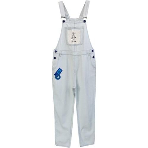 2019 New Spring Womens One-piece Jumpsuits Korean Version Loose Casual Pants Wide-leg Denim Bib Spaghetti Strap Ladies Jumpsuit