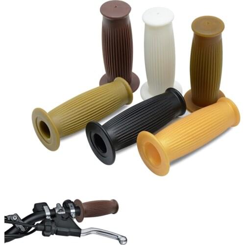 1 Pair 7/8" Comfort Motorcycle Hand Grips Cool Brown Motorcycle Handlebar for Cafe Racer Bobber Clubman Custom