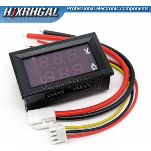 1PC DC 0-100V 10A Digital Voltmeter Ammeter Dual Display Voltage Detector Current Meter Panel Amp Volt Gauge 0.28" Red Blue LED